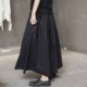 SIMPLEBLACK dark style fluffy pleated cotton skirt mid-length thin skirt