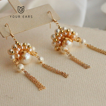 YOUR EARS original hand-made design knife Ma Dan Peking Opera National Dynasty natural pearl earring without ear hole