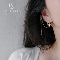 YOUR EARS original design hand Dragonfly Forest earrings fairy female French ear clip asymmetric earrings