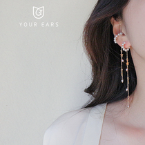 YOUR EARS original design hand made long tassel mosquito coil earless ear clip female pearl ear clip