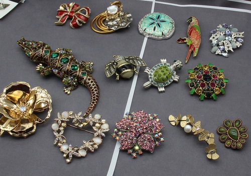 Европейские и американские Y Одно винтажные текстура антикварные нишевые насекомые насекомые, черепахи, большие крокодильные птичьи броши объединены