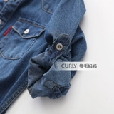 Детская хлопковая рубашка для мальчиков, джинсовая куртка, подходит для подростков