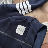 Утепленная толстовка для мальчиков, толстовка с капюшоном с молнией, кардиган, куртка, бархатное утепленное термобелье, подходит для подростков