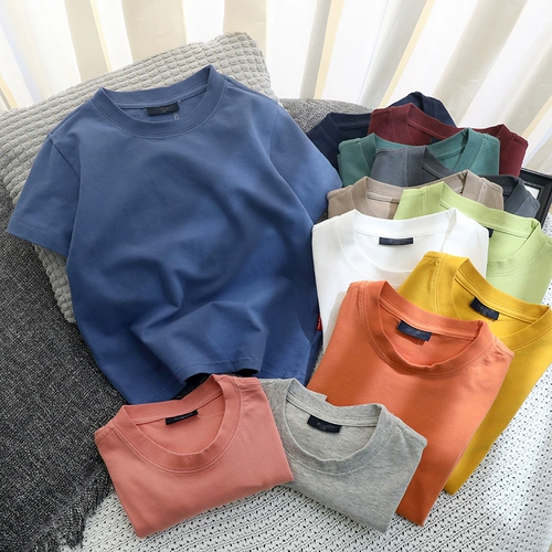 Базовая однотонная футболка для мальчиков, 12 цветов, подходит для подростков, высокий воротник