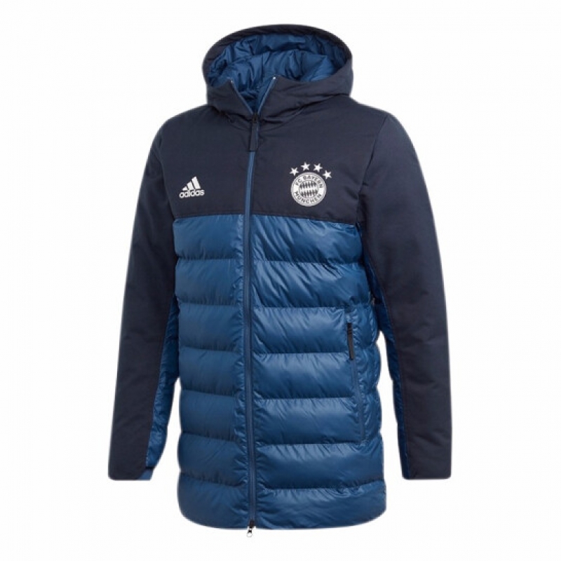 Adidas Adidas mùa đông quần áo cotton nam Áo bóng đá Bayern Munich ấm áp và thoải mái áo khoác cotton EB7564 - Quần áo độn bông thể thao