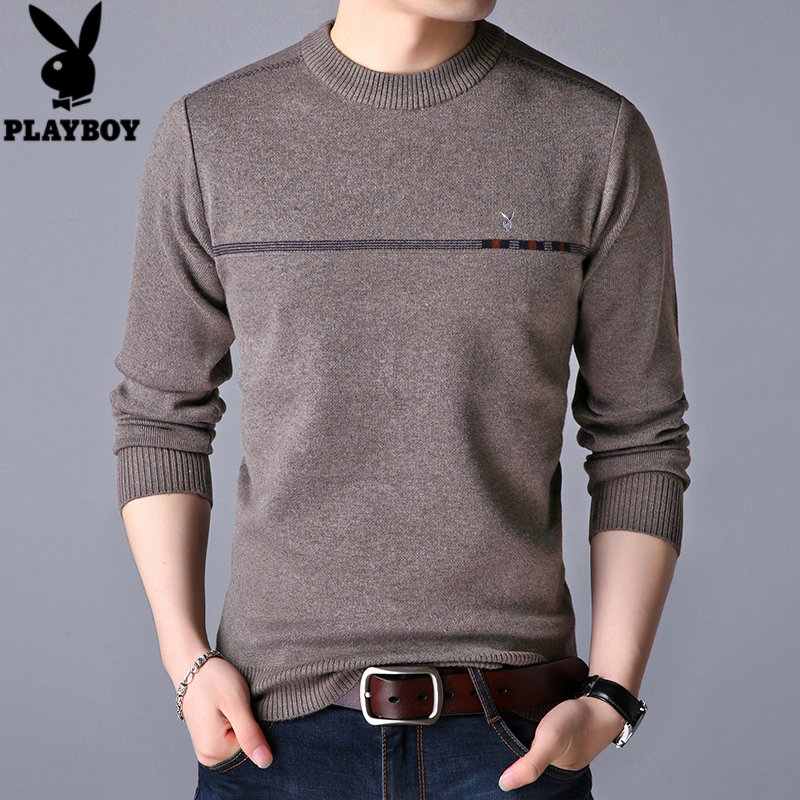 Playboy Xuân Thu áo len mới vòng đầu có cổ đáy đan nam Hàn Quốc phiên bản loose-fitting áo len thủy triều.