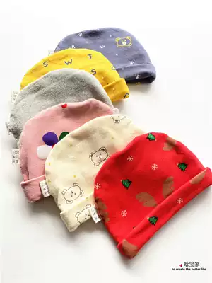 Baby tire cap boneless cotton Category A autumn and winter double-layer full moon cap 0-2-8 months early newborn baby hat
