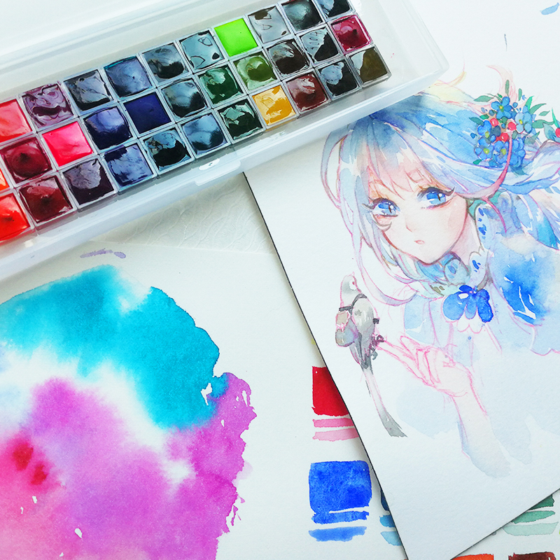 (Sundries) Mijello Gold Solid Pigment 34 Colors 24 Colors 12 Watercolor Packs