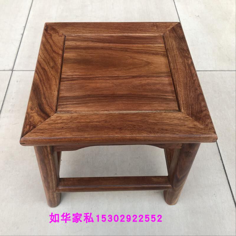 Mahogany stool African rosewood low square stool solid wood children's foot wash stool adult sofa side stool 28 high change shoe stool