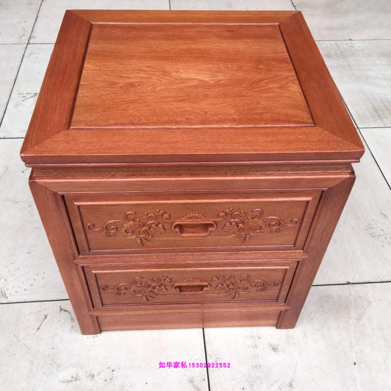 Red Wood Bed Head Cabinet Solid Wood Bedside Cabinet Imported Pineapple Glee Two Pumping Containing Cabinet Cabinet Flowers Pear Wood Cabinet Full of special price