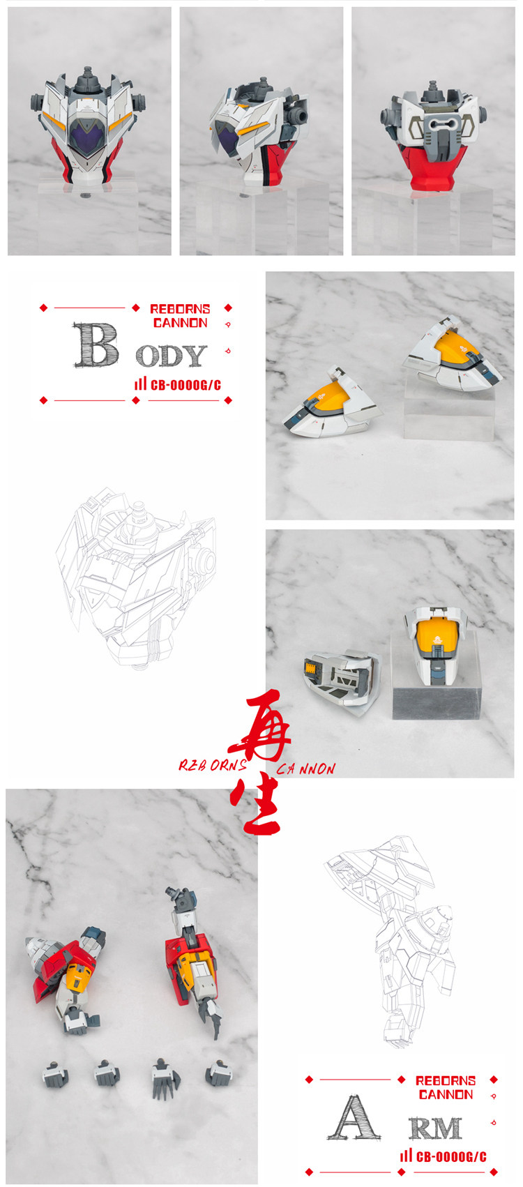 for MG 1/100 Reborns Gundam Resin Conversion Kit - MXM GMD Custom