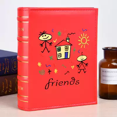 Commemorative album 6-inch photo book can put 200 photos Imitation leather album small copy imitation leather insert photo album