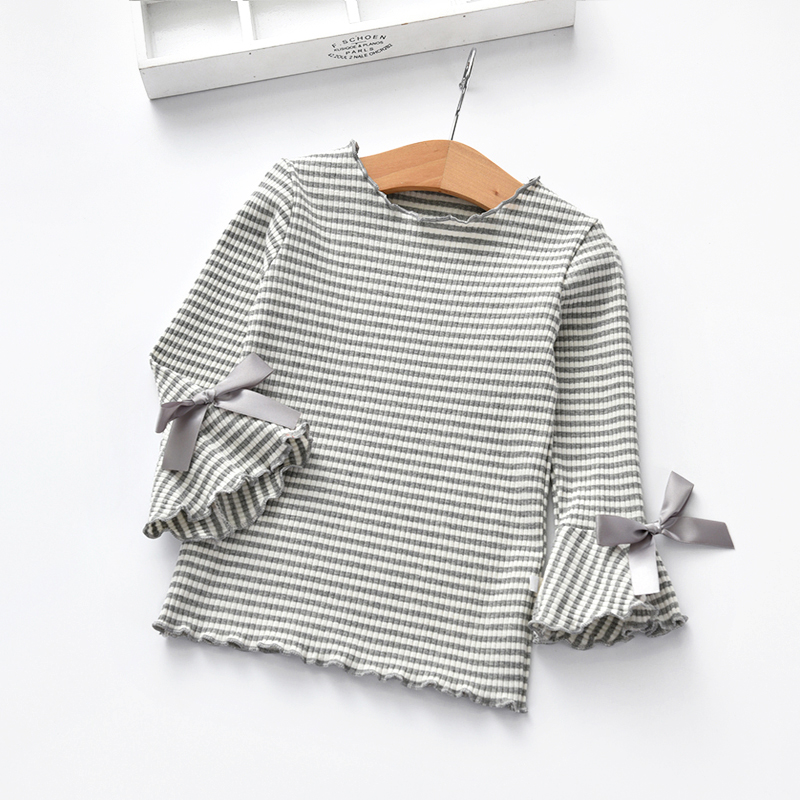 Áo thun bé gái 2018 mùa đông cotton mới cộng với áo thun nhung cotton dày cho bé trong kèn tay dài trẻ em các mẫu áo thun đẹp cho bé