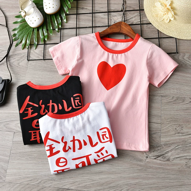 Mùa hè mới 2018 áo thun trẻ em cotton ngắn tay bé trai và bé gái tất cả mẫu giáo áo sơ mi nửa tay dễ thương nhất