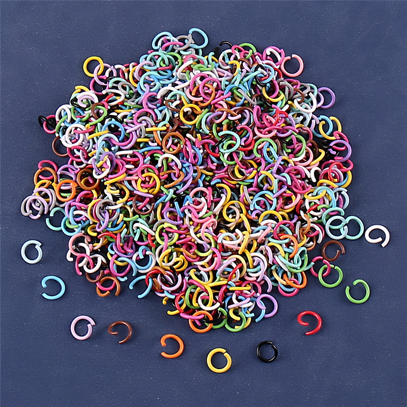 1.2*9mm Open Ring Colorful Painted Metal Ring Connecting Ring DIY Jewelry Handmade Keychain Round Marker Ring