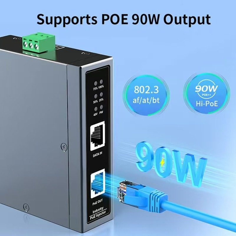 30W/60W/90W Industrial Grade Poe Power Supply Gigabit 2.5g Poe Power Module/Poe Waterproof Inflator