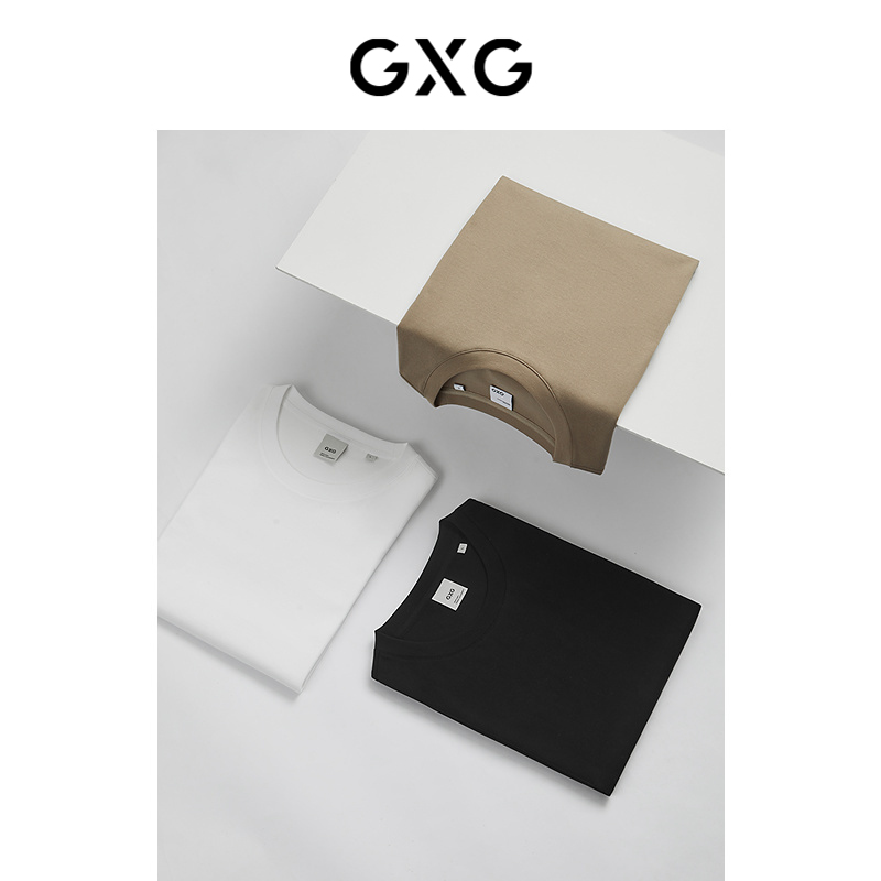 [公俊の選択] GXG メンズ ベーシック クラシック マルチカラー 無地 ボトム 通勤 ラウンドネック 半袖 Tシャツ