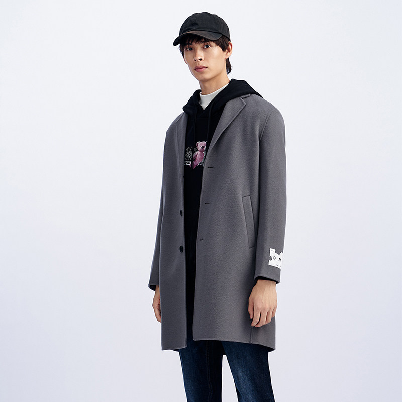 GXG 男式休闲时尚长款羊毛混纺大衣 天猫优惠券折后￥199包邮（￥799-600）多款可选