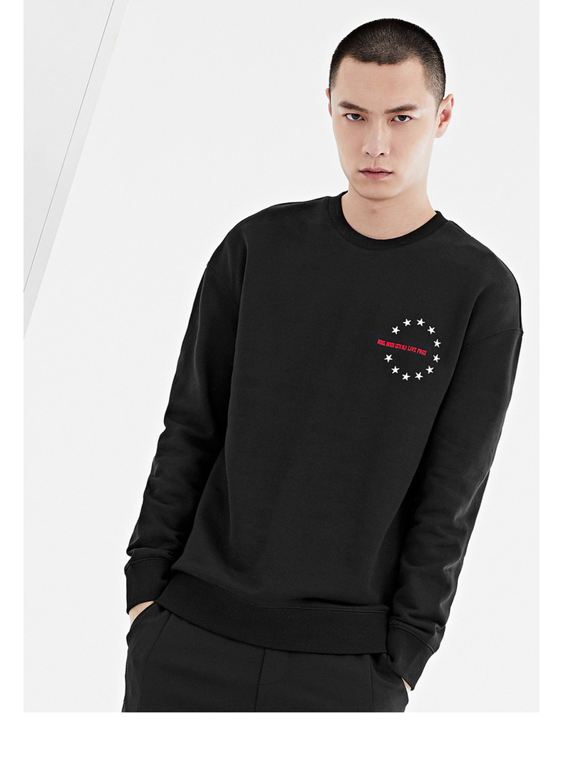 Mùa xuân của nam giới GXG bán áo len màu đen thời trang mỏng # 171131264 hoodie màu be
