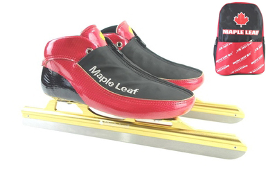 Originating Canada Maple Leaf Ice Cutter Children Location Speed Skating Ice Knife Shoes Adult Boulevard Speed Skating Ice Skate Shoes FY Red