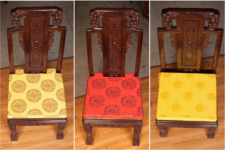 Mới Trung Quốc ghế ăn đệm gỗ gụ đồ nội thất giả cổ điển rắn gỗ sofa vòng ghế cửa sổ chống trượt bàn ăn và ghế đệm tùy chỉnh đệm ghế sa lông