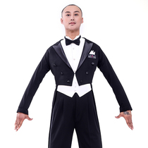 Morden Dance National Benchmark Dance Mens Performance Competition Suit Tuxedo 5 Pieces Tailored to Taiwan Imports of Mao Bombs Material