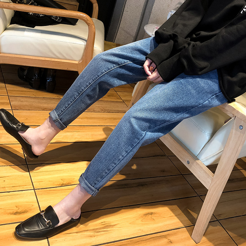 Pregnant Woman Jeans Woman Autumn Winter 2021 New Loose Plus Suede 90% Harun pants Grandma Pants Pants Pregnancy Pregnancy
