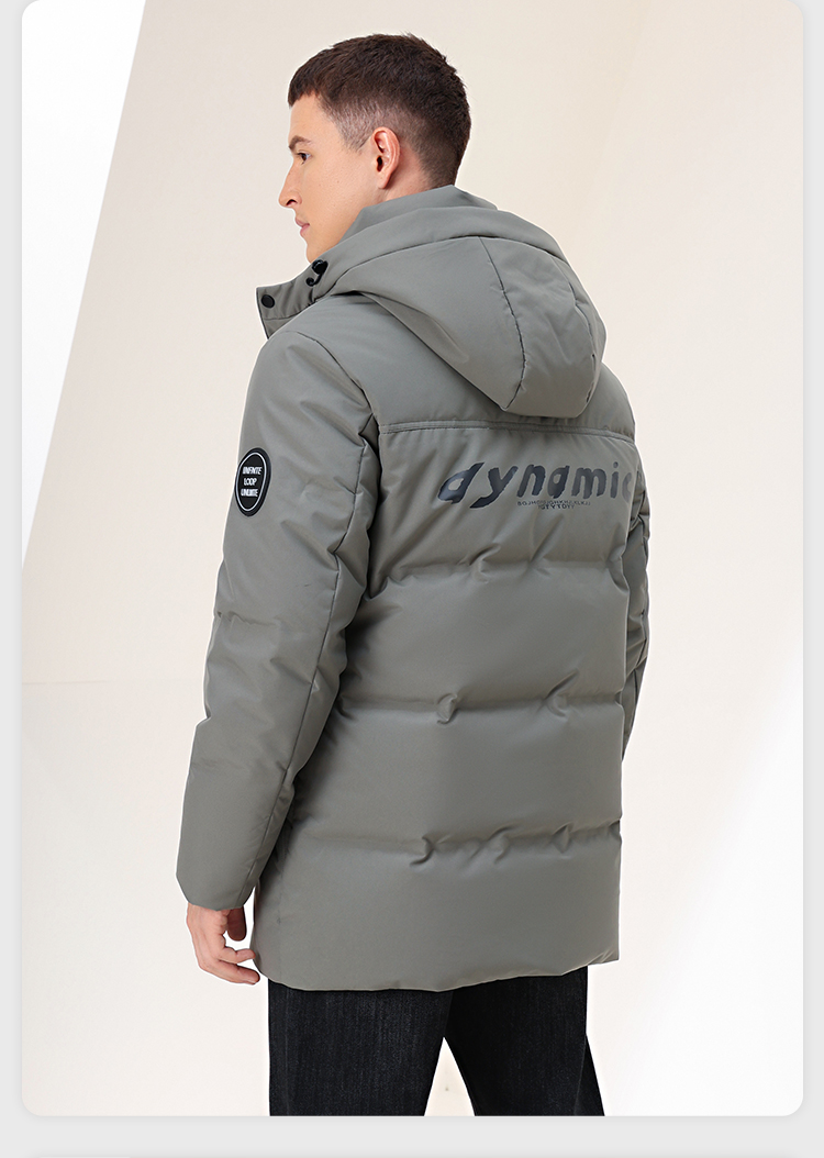 雪中飞 男士 鹅绒 中长款休闲连帽羽绒服 图17