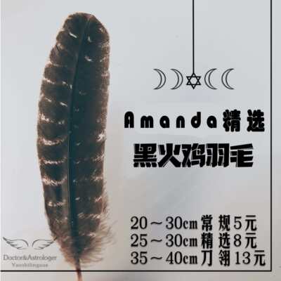 Pharmacist's Natural black Turkey feather Sage Smoke Special Feather knife Feather 20-30-40cm