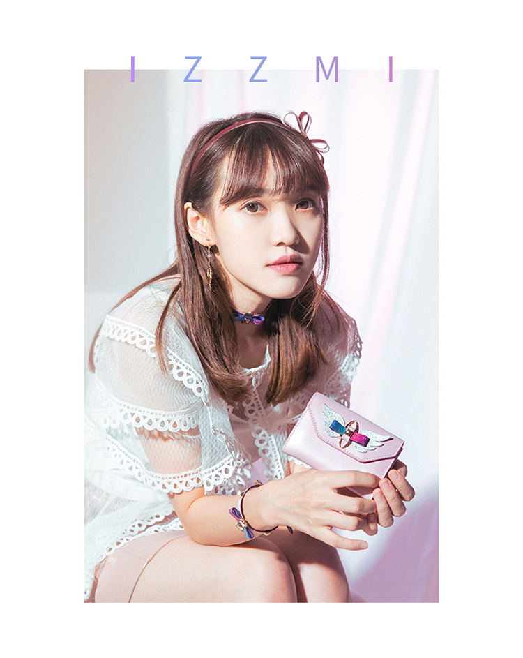 <izzmi> nắp màu kỳ diệu lật túi da túi xách nữ dễ thương ví ngắn đồng xu đa chức năng ví nhỏ - Chủ thẻ ví