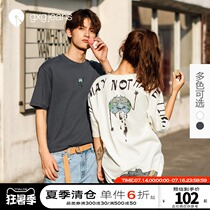 gxgjeans mens summer hot item Hong Kong style couple t men casual graffiti round neck short sleeve loose t-shirt tide