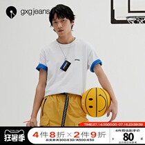 gxgjeans mens summer hot item youth T-shirt mens fashion printing casual round neck short sleeve T-shirt tide T-shirt