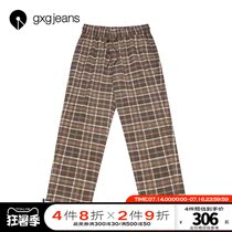 Shopping mall with the same gxgjeans mens clothing 2021 spring new street style British retro plaid casual pants men
