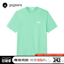 Shopping mall with the same gxgjeans mens 2021 summer new T-shirt mens trend printing casual loose t-shirt