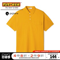 gxgjeans mens summer polo shirt mens short-sleeved Pac-man basic joint embroidery casual top men