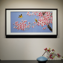 New Chinese style Flowers Like Kini Pure Handmade Su Embroidered Embroidery Painting Finished Product With Frame Sofa Book Room Living Room Decoration Painting