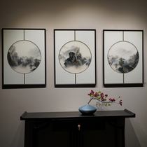 China Wind Atmosphere Fukuyama Brocade Embroidered Triple Pure Handmade Su Embroidered Embroidery with frame sofa Background wall Living room Decorative Painting