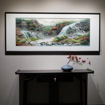 New Chinese Style Atmosphere Landscape Poly Basin Pure Handmade Su Embroidered Embroidery Finished Product With Frame Sofa Living Room Decoration Painting