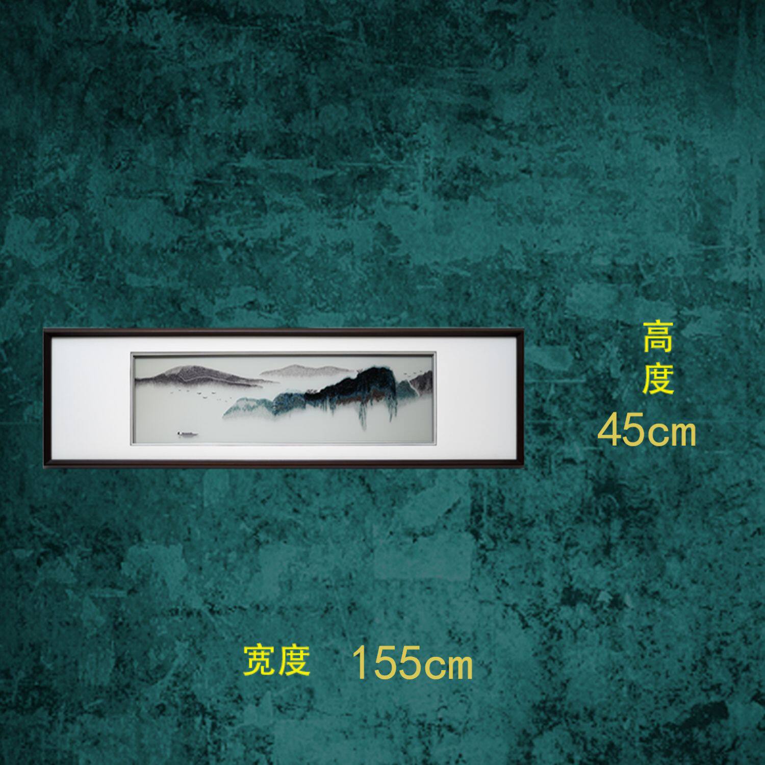 Вышивка Сучжоу 写意山水刺绣新中式书房床头画背景墙装饰画苏绣纯手工制作精品画 European fast embroidery