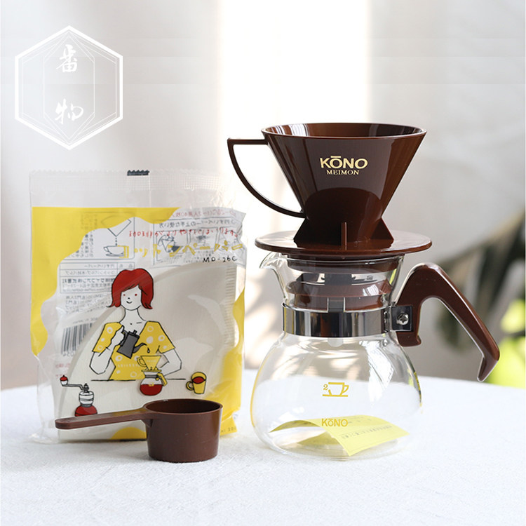 Japan Made Native Name Gate KONO SHARE POT PROFESSIONAL COFFEE POT FILTER CUP HAND PUNCH SUIT HEAT RESISTANT GLASS GIFT BOX LOADING-Taobao