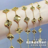 Ювелирное украшение, золотой браслет, цепочка на день Святого Валентина, делается под заказ, четырехлистный клевер, подарок на день рождения