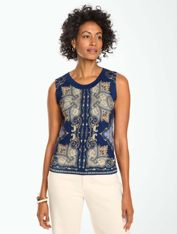 Talbots Woven Vest, August Navy Blue Base Color, 60% Cotton, 40% Rayon, Includes Direct Shipping and Customs Taxes Talbots Woven Vest, August Navy Blue Base Color, 60% Cotton, 40% Rayon, Includes Direct Shipping and Customs Taxes