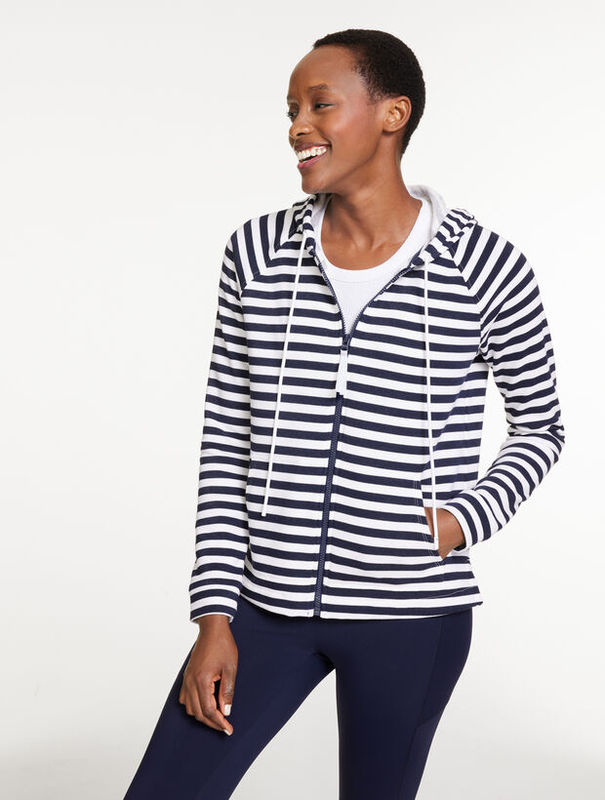 Talbots Cardigan April Towel Loop Hooded 70% Cotton 29% Polyester 1% Spandex Direct Shipping