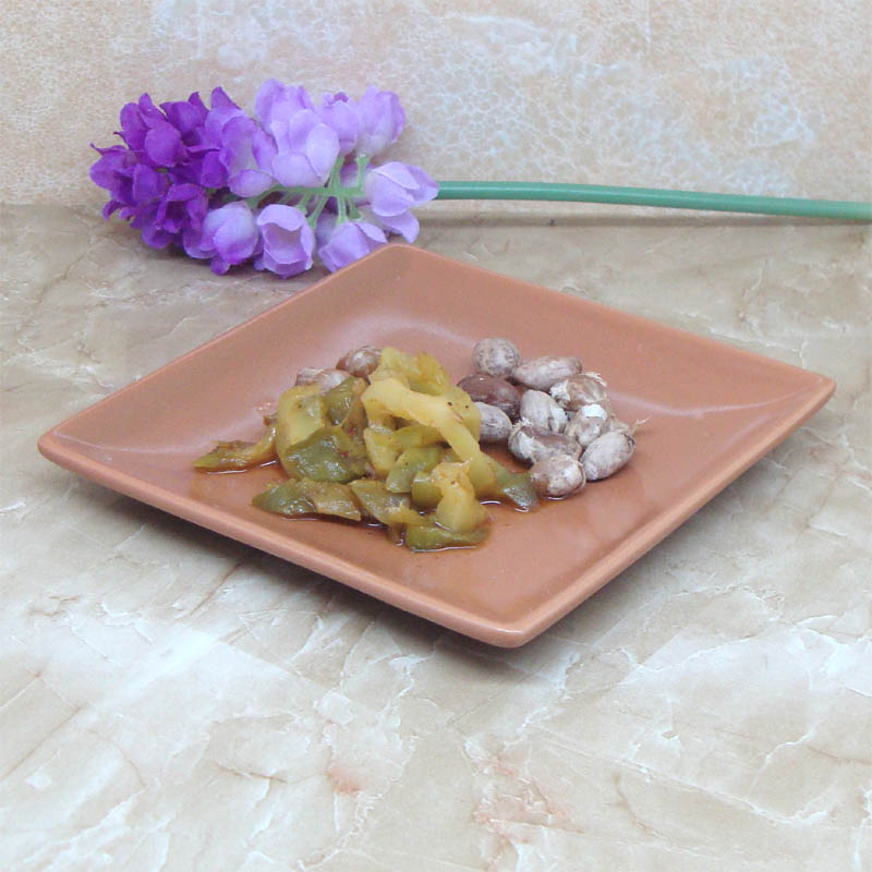 Ceramic dishes, square flat dishes, small dishes, shallow refreshments, dried fruit plates, wine dishes, porcelain tableware, 5 pieces