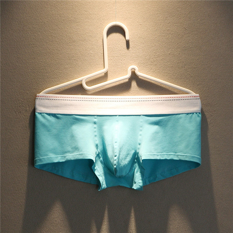 Men's Underwear Fashion Low Waist Pure Cotton Boxer U Convex Sexy Pure Color Slim Youth Sports Boxer Shorts Head