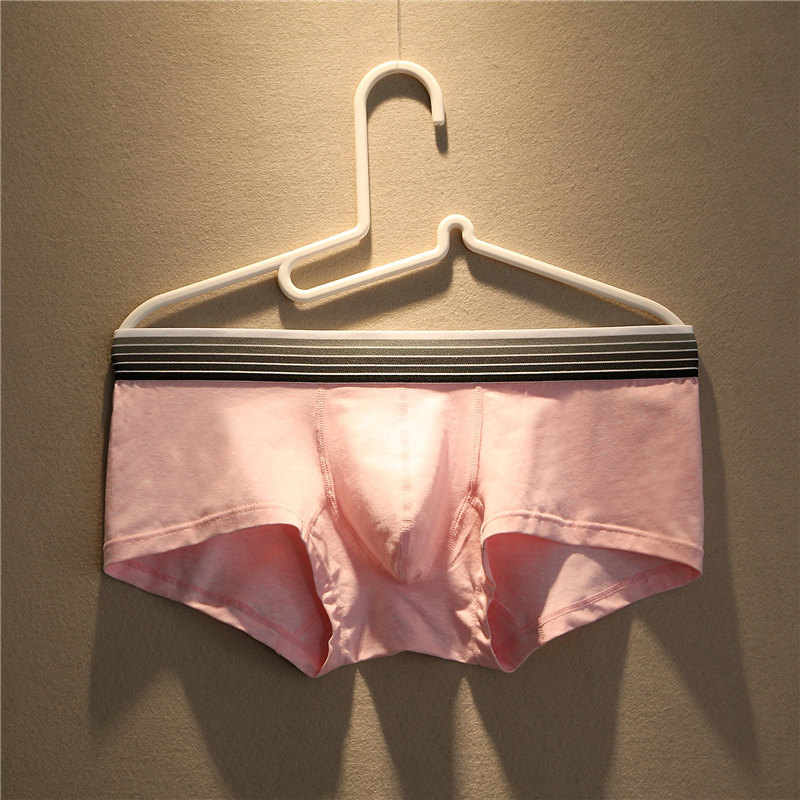 Summer new fashion color cotton men's underwear sexy cotton low-waist boxer tights U convex trendy men's boxer