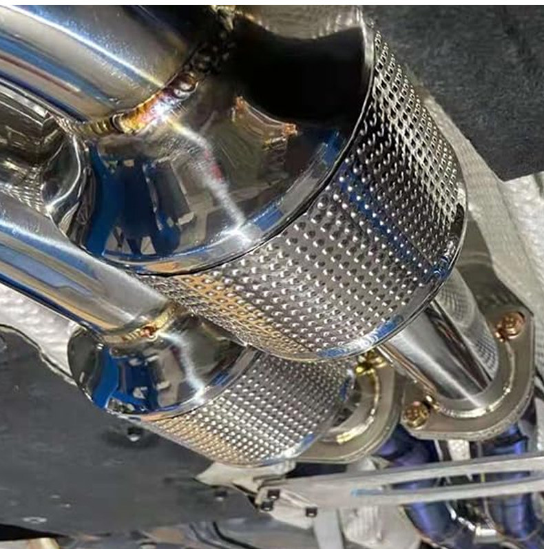 Engine compartment, other rear chassis components, three-way catalytic converter, muffler, car aluminum plate, insulated exhaust pipe
