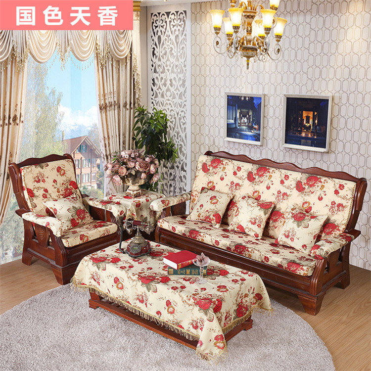 Sofa gỗ đệm với tựa lưng mùa đông gỗ gụ nội thất ghế gỗ gỗ mùa xuân và mùa thu ghế đệm bọt biển dày nệm ngồi bệt giá rẻ