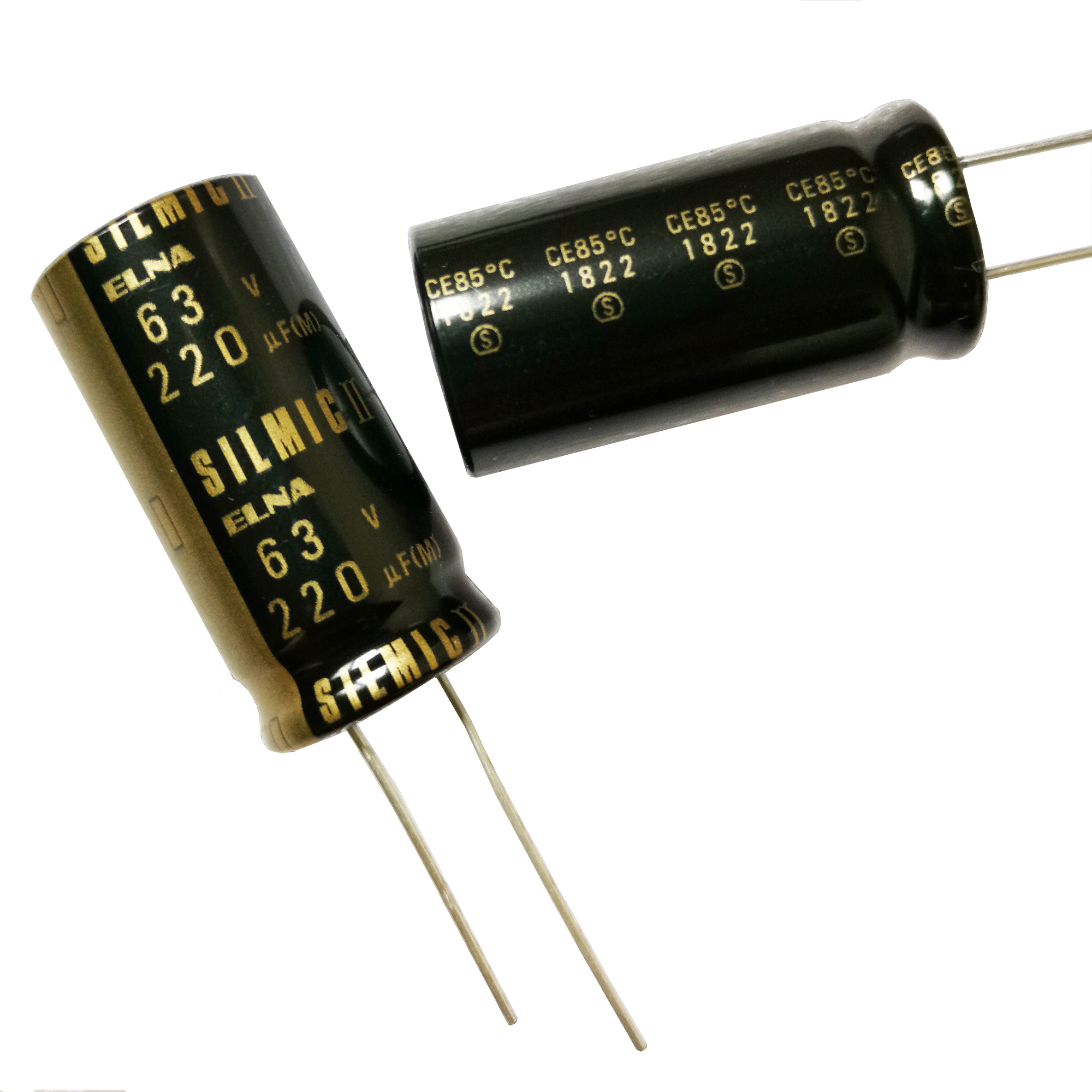 Original Thai-made ELNA Ina 63V 220UF RFS SILMIC II Brown God 2 audio electrolytic capacitor