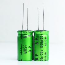 Nichicon MUSE ES BP 25v 1000UF infinitesimal green leather black word audio electrolytic capacitor